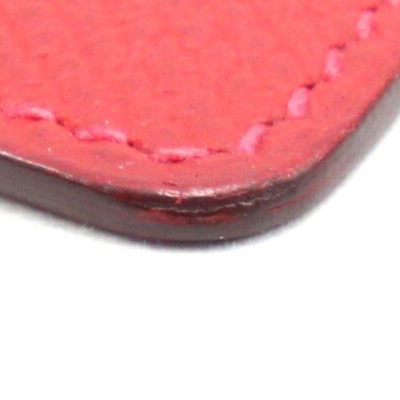 Hermes Card Case Polcour Rouge Leather Pass Holder Red Women's HERMES